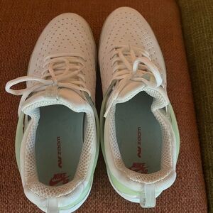 Nike White and Green Athletic Shoes